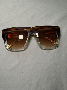 Pared Square Oversized Gradient Brown Women's Sunglasses